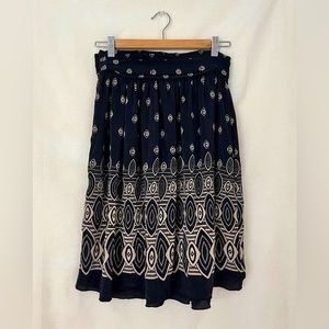 ANNA SUI Black Printed Silk Skirt